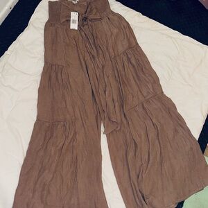 Elegant Wide-Leg Brown Pants